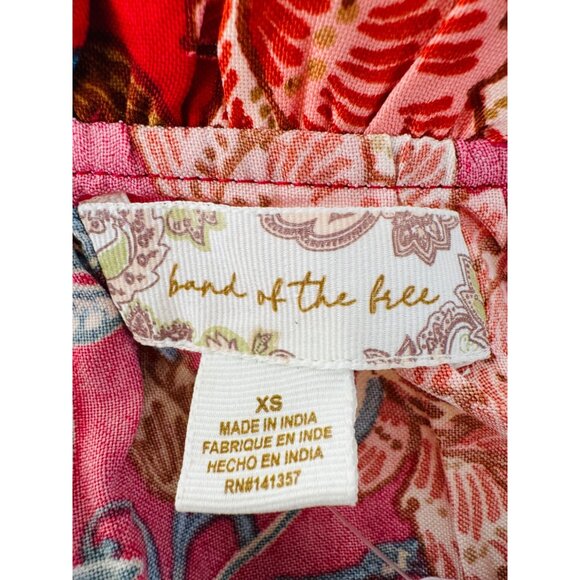 NWT XS Band Of The Free Connie Garnet Mini Red Floral Bohemian Dress - Picture 2 of 16